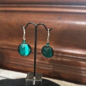 Elegant Green Dangle Earrings